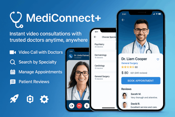 MediConnect - Mobile App (Complete SaaS Pack)