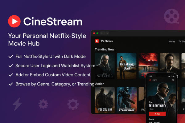 CineStream - Web/Mobile App (Complete SaaS Pack)