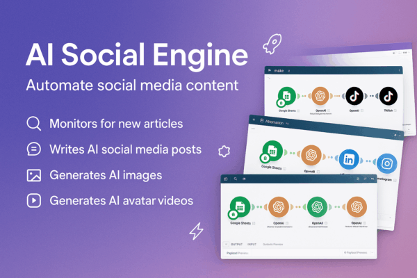 AI Social Blast - Make Automation